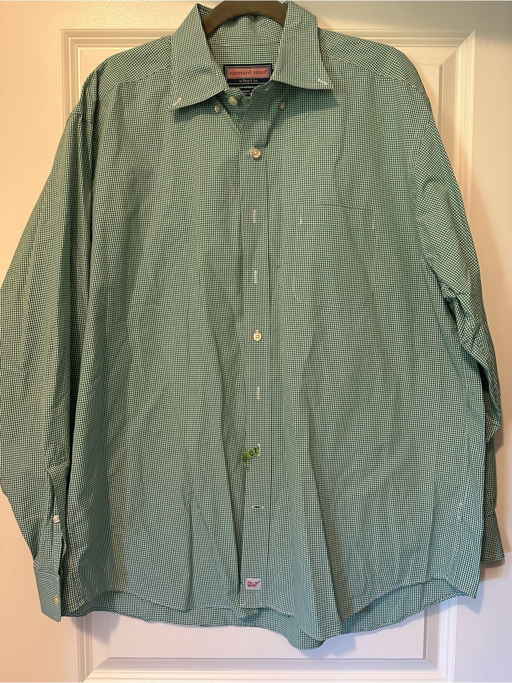Vineyard Vines Green & White Gingham Murray Button-Down Shirt